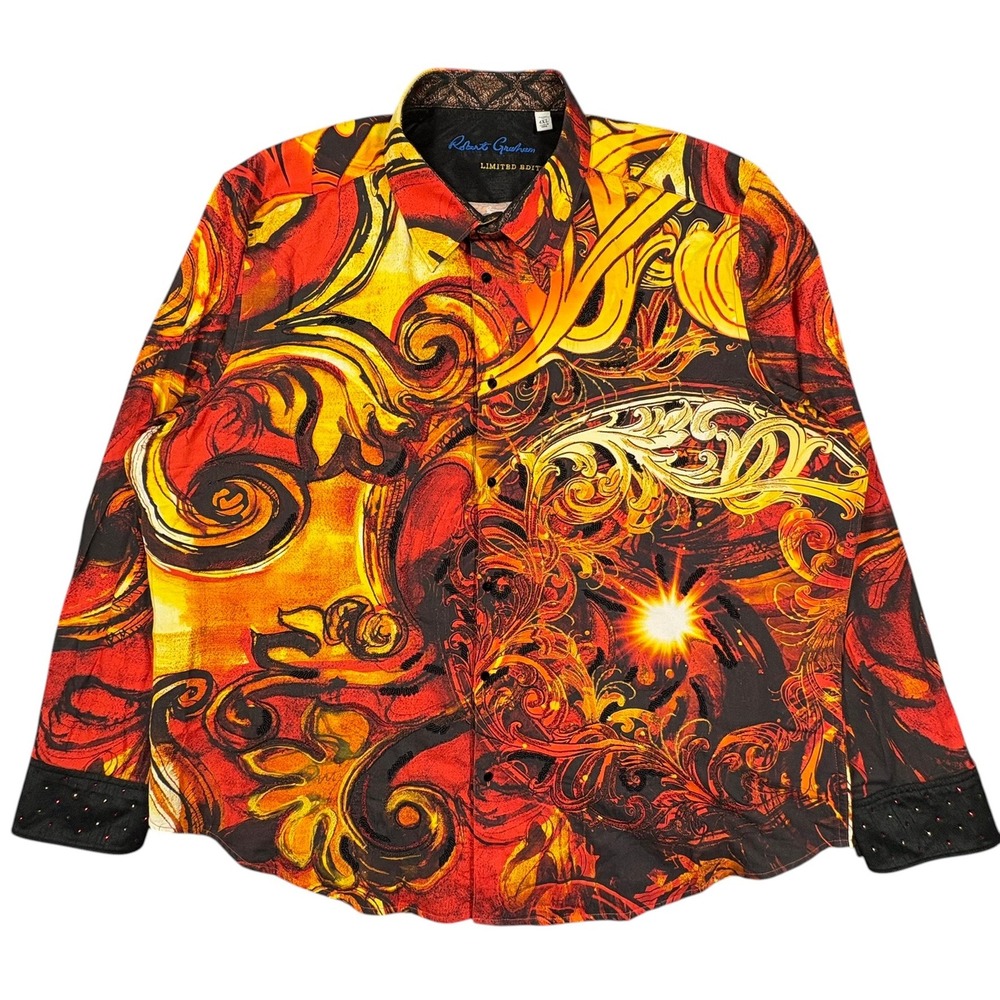 Robert Graham Limited Edition Shirt Mens 4XL Kovacs Kosmos Embroidered Beaded